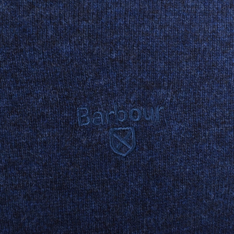 Barbour Essential Lambswool Knit Jumper Blue